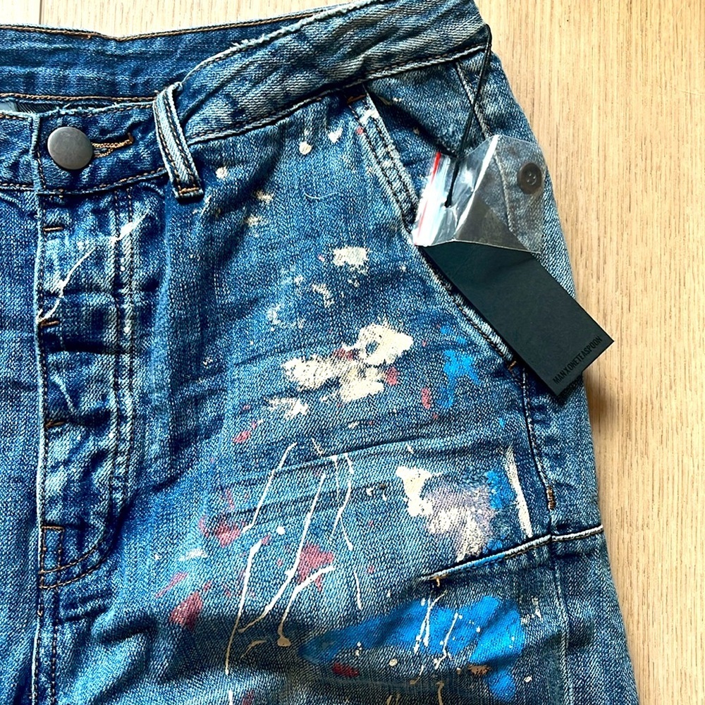 NWT One Teaspoon Blue Suede Mr. Browns Paint Splatter Mens Jeans Sz 31 - Picture 3 of 7